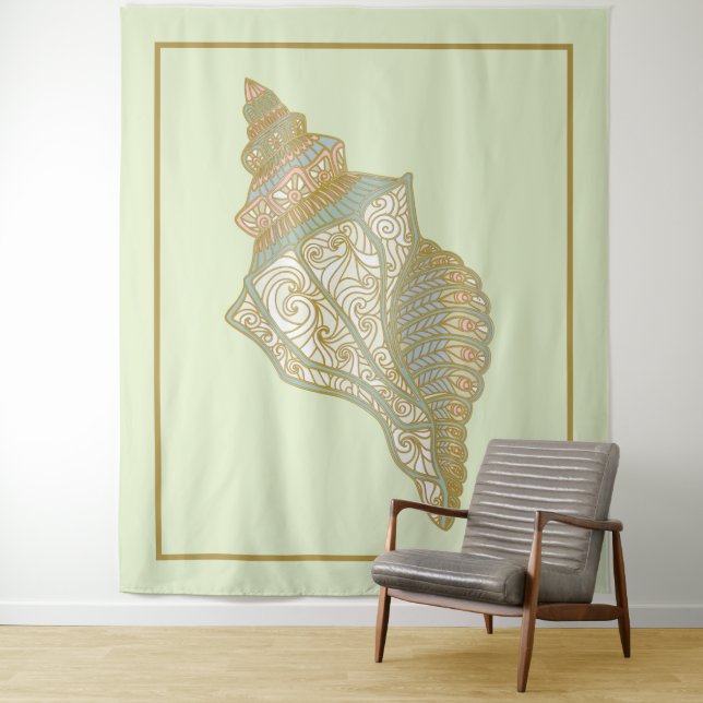 Sea Shell - Ocean Beach Shells Tapestry (In Situ)