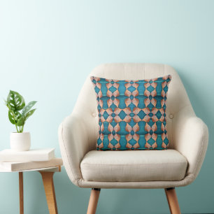 Sea Shell Pattern, Blue Cushion