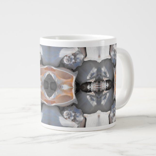 Sea Shell Pattern Large Coffee Mug (Front Right)