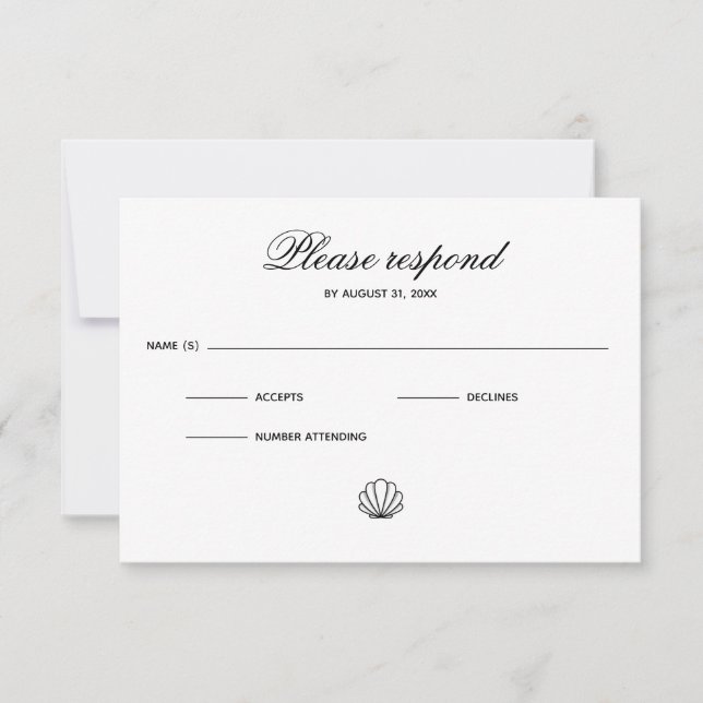 Sea Shell - RSVP card (Front)