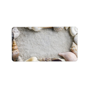 Sea Shell Sand Background - Beach Shells Customise Label