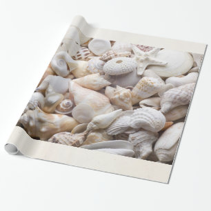 Sea Shell & Starfish Background - Beach Shells Wrapping Paper