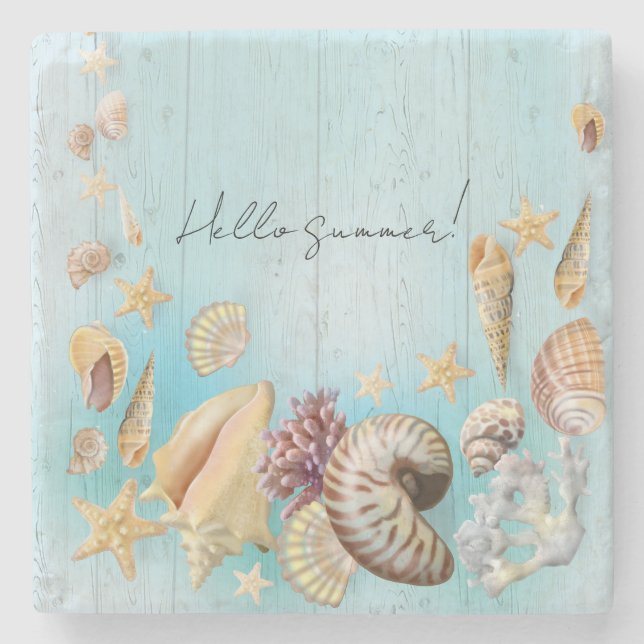 Sea shell stone coaster (Front)