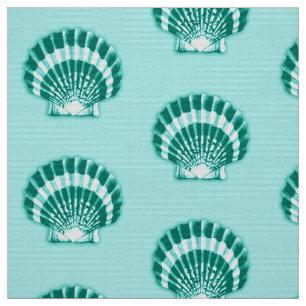 Sea Shell - Turquoise and Aqua Fabric