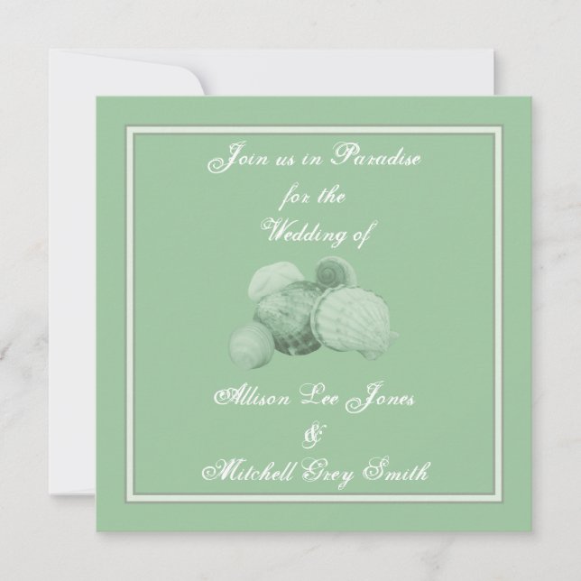 Sea Shell Wedding Invitation (Front)