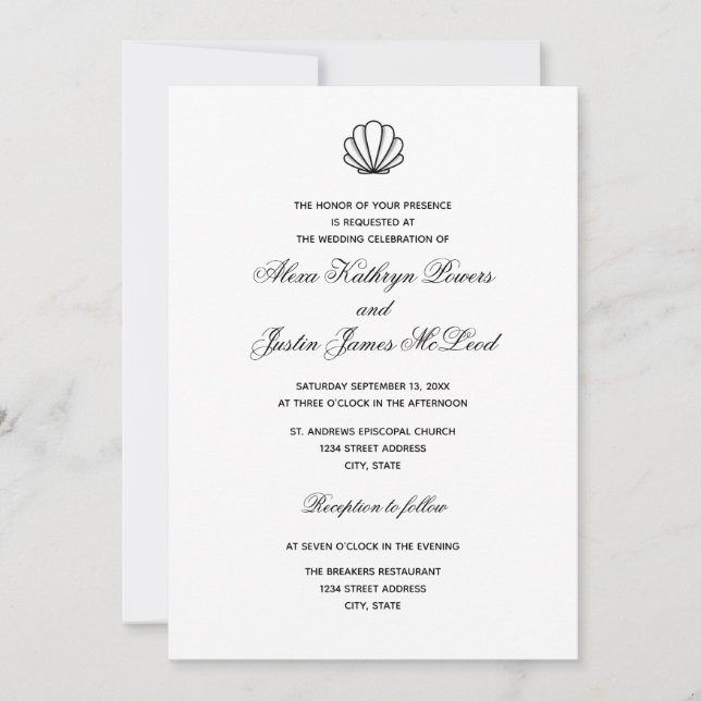 Sea Shell - Wedding Invitation (Front)