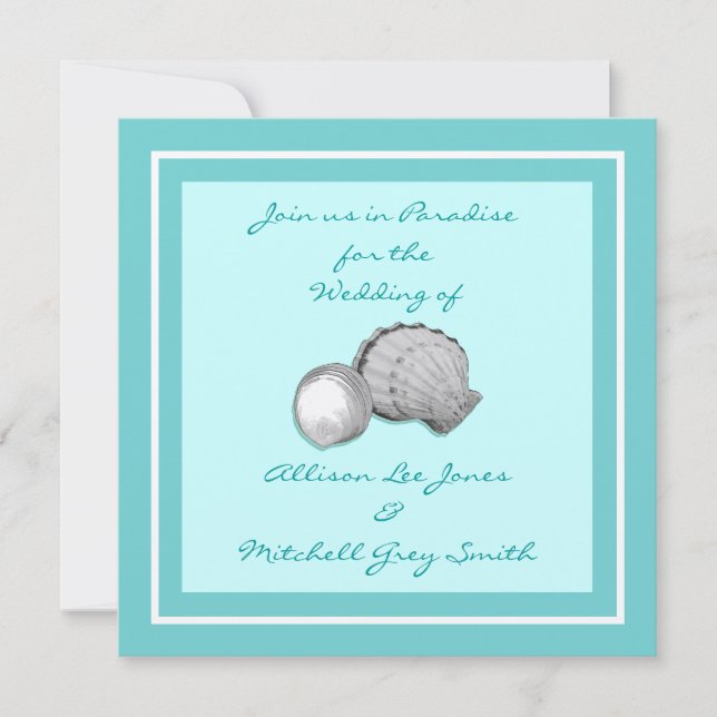 Sea Shell Wedding Invitation (Front)
