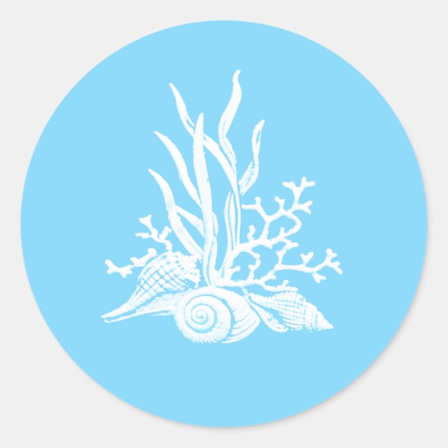Sea Shell Wedding Stickers (Front)