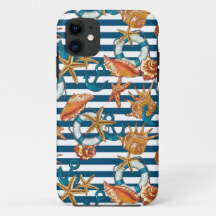Sea Shells And Anchor Pattern Case-Mate iPhone Case