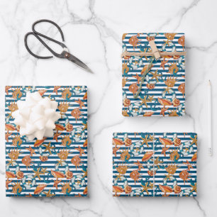 Sea Shells And Anchor Pattern Wrapping Paper Sheet
