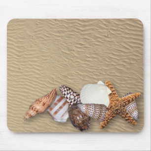 Sea Shells and Sandy Beach Mouse Pad