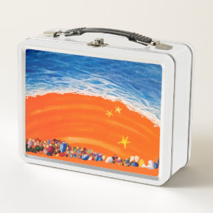 Sea Shells and Star fish beach oil painting Metal Lunch Box