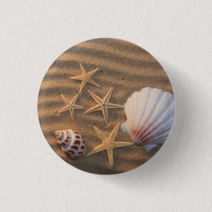 Sea Shells And Starfish 3 Cm Round Badge
