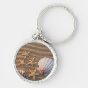 Sea Shells And Starfish Key Ring