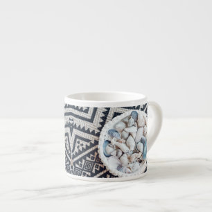 Sea Shells Basket Carpet Texture Espresso Mug