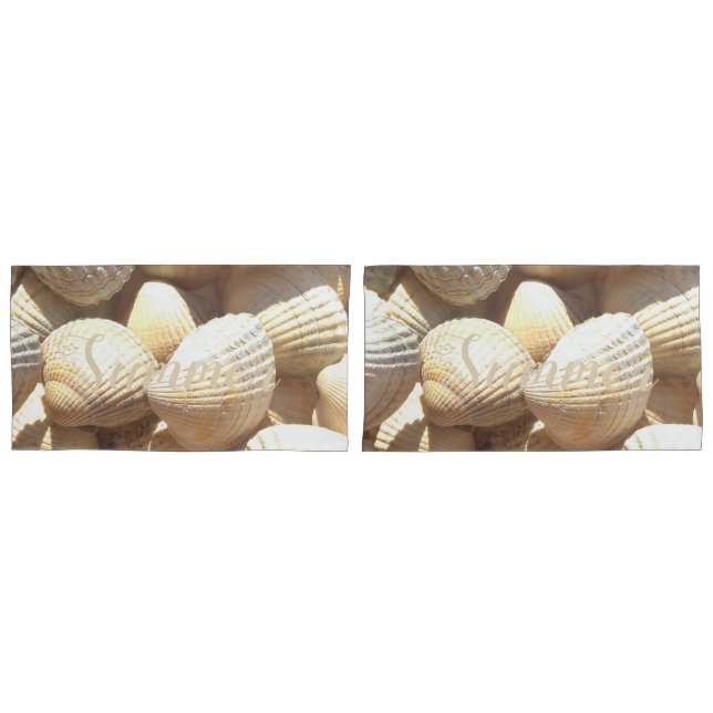 Sea Shells Collection Photography Add Name or Text Pillowcase (Front-Set)