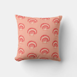 Sea shells - coral orange and peach cushion