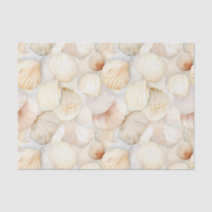 Sea Shells Cream Sand Ivory Beach Wedding Tissue Paper