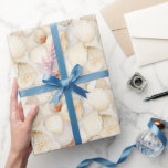 Sea Shells Cream Sand Ivory Beach Wedding Wrapping Paper<br><div class="desc">cream peach sea shells beach ivory wedding bridal shower birthday</div>