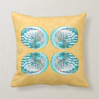 Sea Shells Design, Turquoise and Yellow.