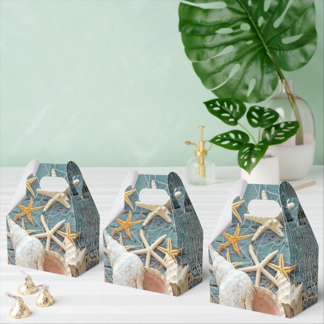 Sea Shells in Fishing Net  Favour Box (Multiple)