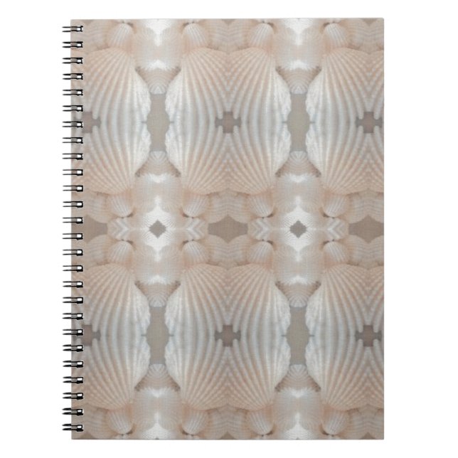 Sea Shells Love, Romantic Exotic Tropical Bridal Spiral Notebook (Front)