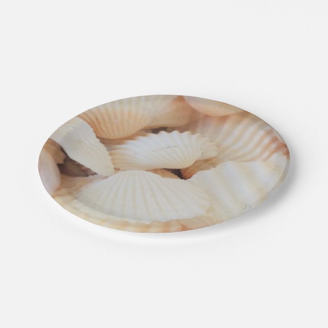Sea Shells Love, Summer Beach Picnic, Paper Plate (Angled)