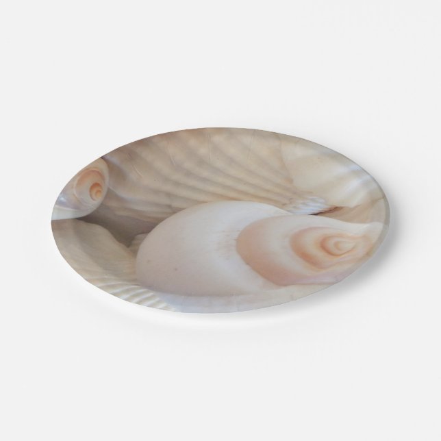 Sea Shells Love, Summer Beach Picnic, Paper Plate (Angled)