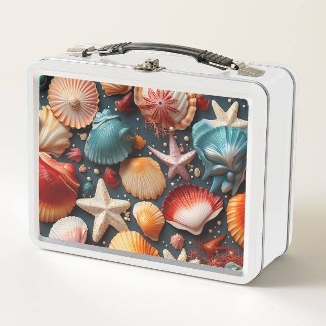 Sea Shells Metal Lunch Box (Front)