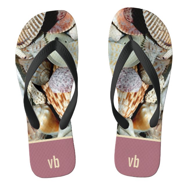 Sea Shells Monogrammed Jandals (Footbed)