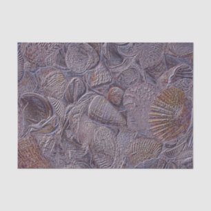 Sea Shells Ocean Beach Purple Metallic Decoupage Tissue Paper
