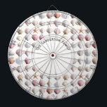 Sea Shells Ocean Life Beach Seashore Custom Dartboard<br><div class="desc">Be reminded of sunny days on the beach, with this seashells picture dartboard. The pattern depicts a variety of shells, arranged elegantly in rows as if in a zoological collection, on a pale off-white background. The watercolor style brings the shells to life, with shading and subtle colour gradations. Adding a...</div>