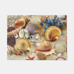 Sea shells on beach doormat