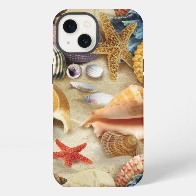 Sea shells on beach iPhone case (Back)
