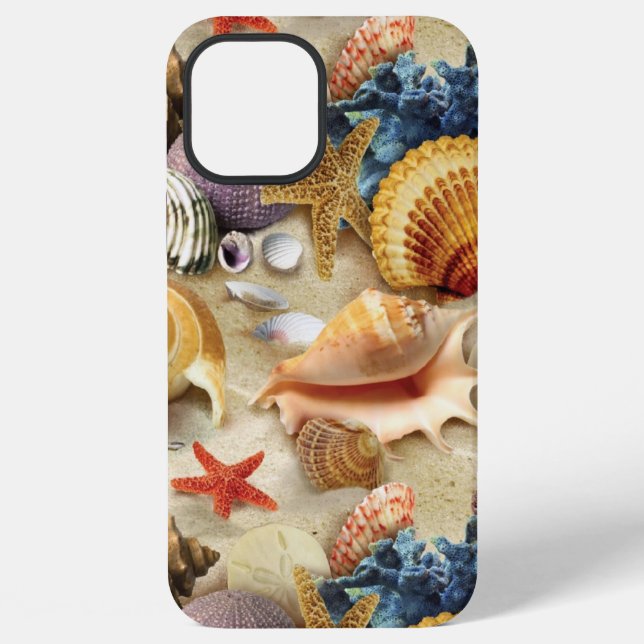 Sea shells on beach iPhone case (Back)