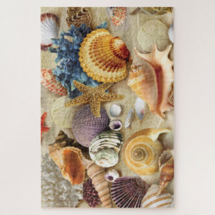 Sea shells on beach jigsaw puzzle