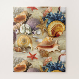 Sea shells on beach jigsaw puzzle