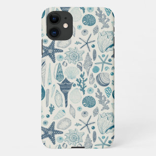 Sea shells on  off white iPhone 11 case
