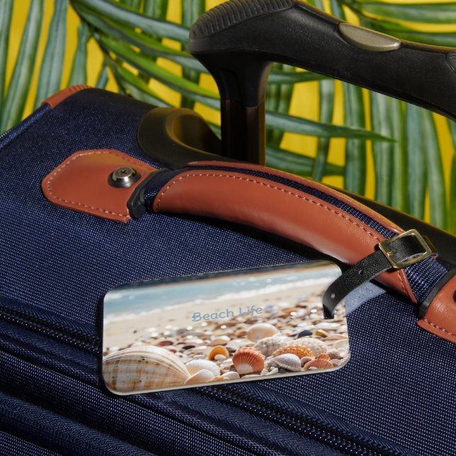 Sea Shells on the Beach Luggage Tag (Front Insitu 3)