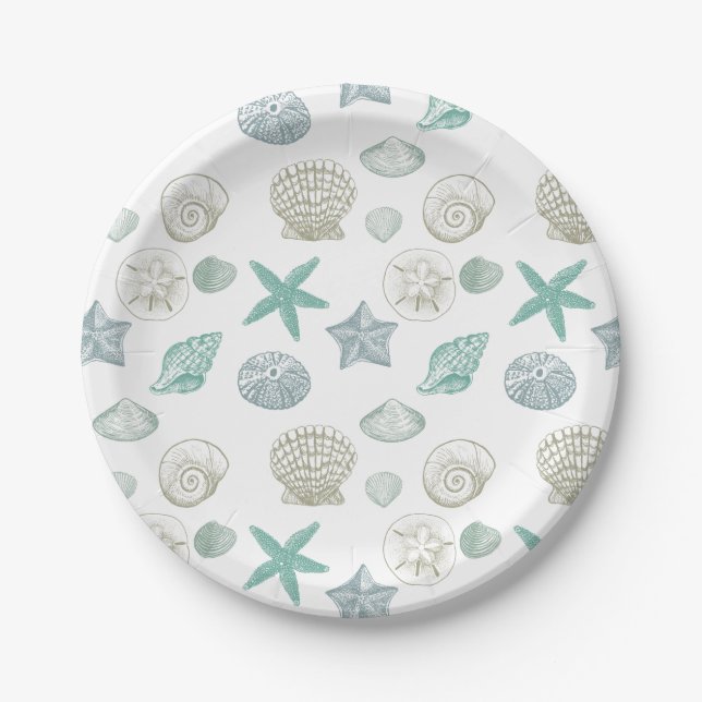 Sea shells paper plate (Front)