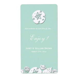 Sea Shells - Personalised Wine Labels