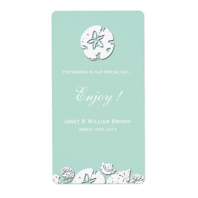 Sea Shells - Personalised Wine Labels (Front)