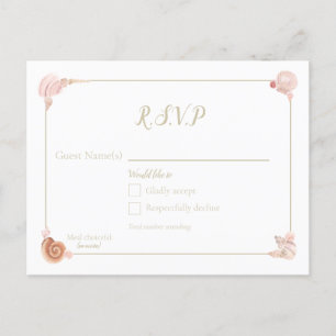 Sea shells RSVP Postcard