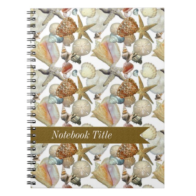 Sea Shells Starfish Beach Journal Notebook (Front)