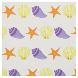 Sea Shells Starfish Seashell Ocean Beach Vacation Fabric