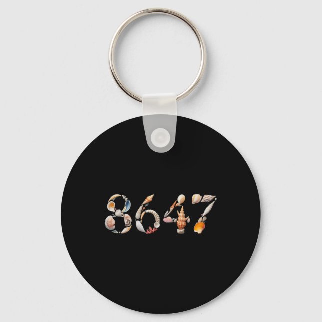 Sea Shells Summer Beach Ocean Vacation Key Ring (Front)