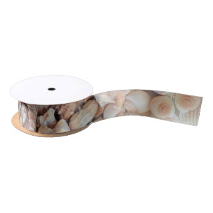 Sea Shells, Summer Exotic Tropical Photography Satin Ribbon