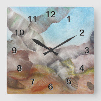 Sea Shells Underwater. Square Wall Clock