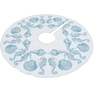 Sea Side Beach Merry Christmas Brushed Polyester Tree Skirt