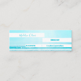 Sea Side Ocean Blue Beach White Modern Mini Business Card